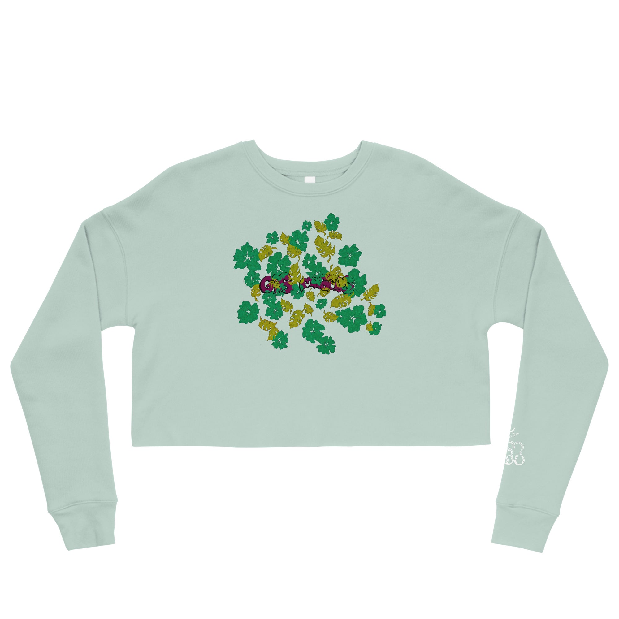 Flowered Crop Sweatshirt